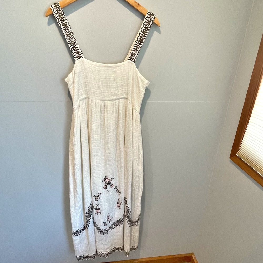 RARE Anthropologie Steele Barlett Ivory Embroidered Midi/Maxi Dress Size XS/S - Picture 10 of 11
